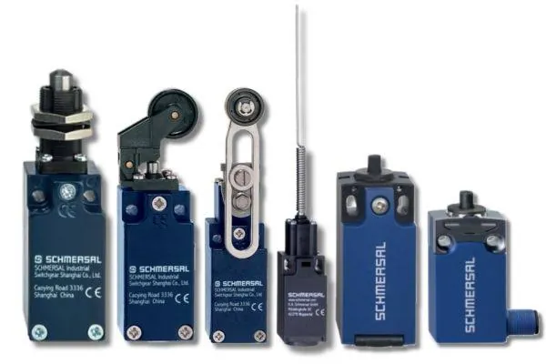 Range of industrial limit switches with plunger, roller lever and spring rod actuators