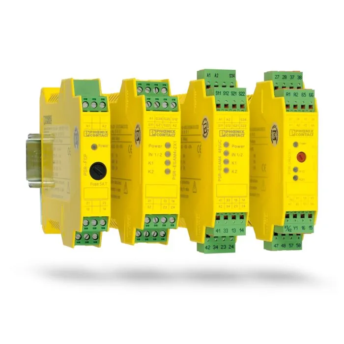 DIN-rail safety relay modules